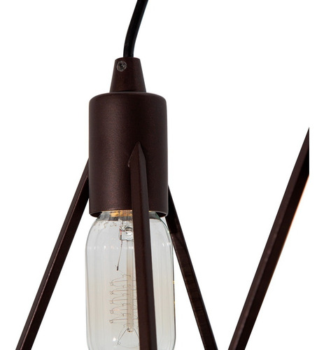 Lámpara Colgante Lumimexico H9026-1 Geométrica Vintage Bronce E27 40w 3 Luces Color Marrón