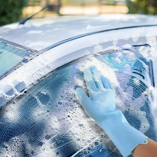 Imagem 5 de 7 de Luva Escova Mágica Cerdas Silicone Lava Louça Carro Pet