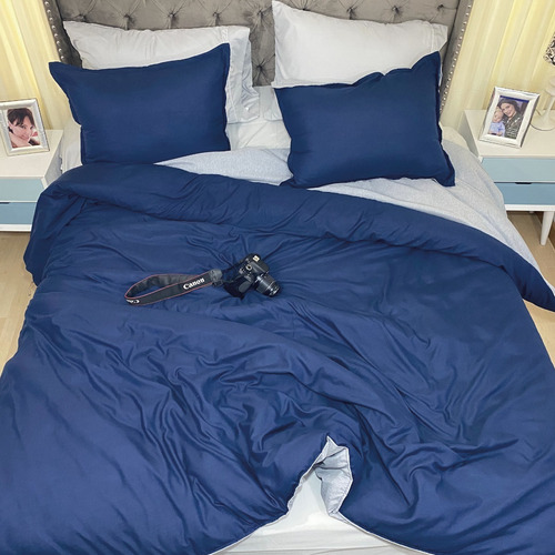 Imagen 5 de 7 de Funda Duvet Doble Doble Faz Melagne Azul - Gris
