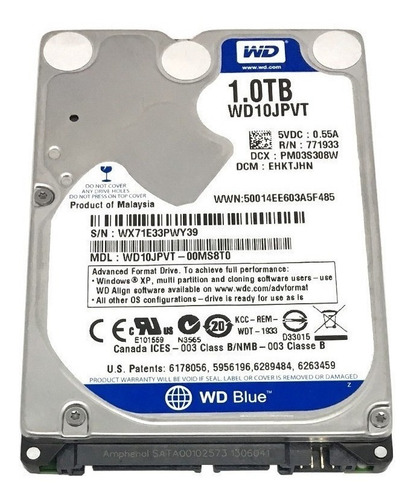Western Digital Wd Blue 1tb Disco Duro Sata Pc Portátil 2.5
