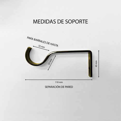 Barral De Cortina Metal Extensible 160 A 310cm Oro Azteca