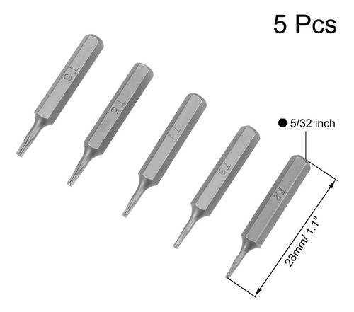 A Puntas De Destornillador Torx Magnéticas Kit T2 T3 T4 T5