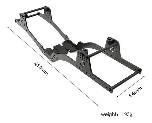 Chasis De Fibra De Carbono A Escala 1:10 Para Scx10 Negro