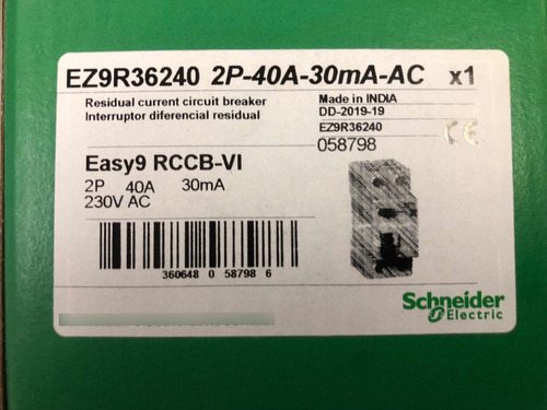 Interruptor Schneider Ez9r36240 2x40a 30ma - Oferta