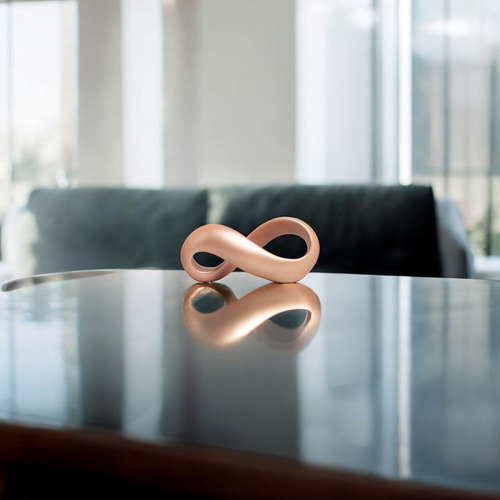 Escultura De Mesa Infinito Horizontal Infinito Pêssego