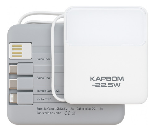 Power Bank Carregador Portátil  10.000mah Com Display 22.5w