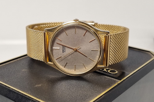 Reloj Seiko Dorado Cuarzo Vintage Antiguo 1995 Dorado Dorado Gris Claro (Usado)