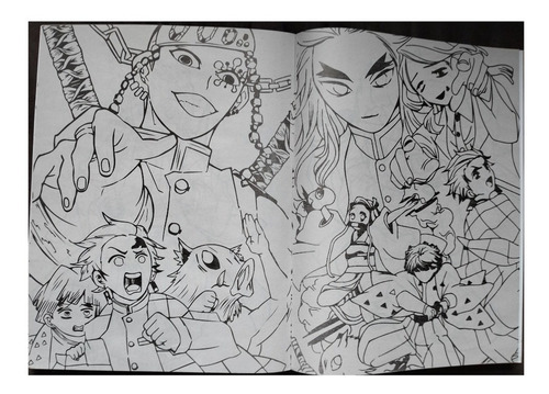Demon Slayer Kimetsu Yaiba Paq 50 Libros Colorear Iluminar