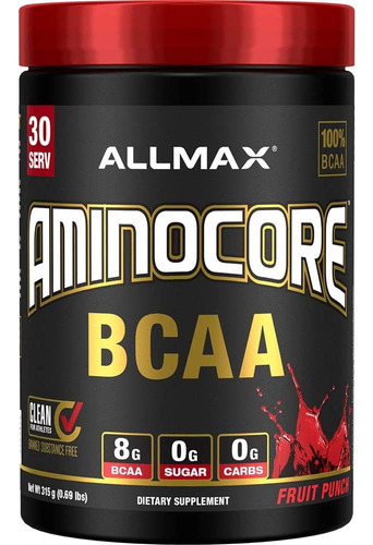 Aminoacidos Allmax Aminocore Bcaa 30 Servicios Fruit Punch