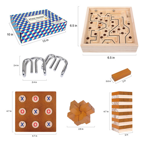 Set De Juego Gothink Labyrinth, Tic Tac Toe, Stacking Tower