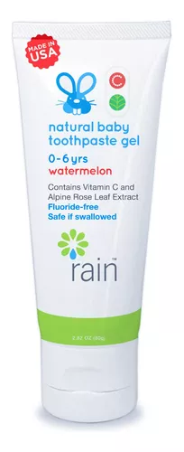 Rain - Pasta de dientes para bebés de 6 a 12 meses, gel de pasta dental sin  flúor para bebés y niños pequeños de 0 a 6 años en adelante, seguro de