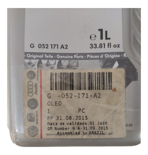 Óleo Caixa Marcha Audi S3 Cambio Manual G052171a2