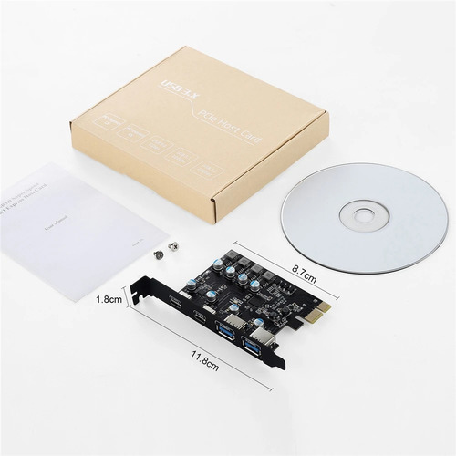 Tarjeta Pci Express Pci-e A 2 Puertos Usb 3.0 Y 2 X Tipo C