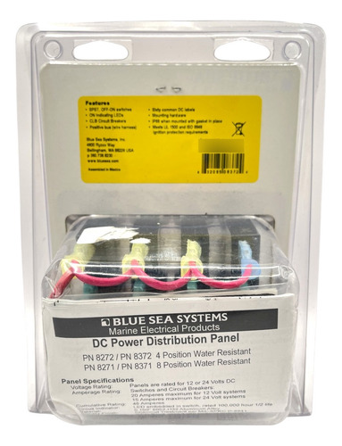 Panel De Control Resistente Al Agua De4 Posiciones, Blue Sea