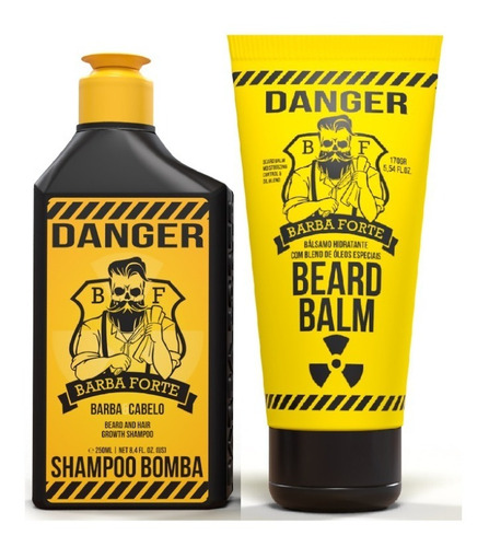 Kit Shampoo Danger + Beard Balm Bálsamo - Barba Forte