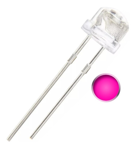 100 X Led Alta Luminosidad 5mm Rosa Para Proyectos