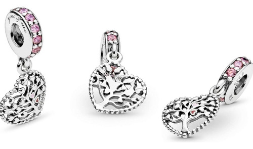 Komorebi Charm Corazón Árbol De La Vida Plata Pulido