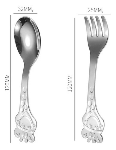 Hu Cuchara Y Tenedor Silver Deer, Elegante, Esencial Para