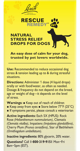Calming Drops Rescue Remedy Pet Para Perros, 20 Ml