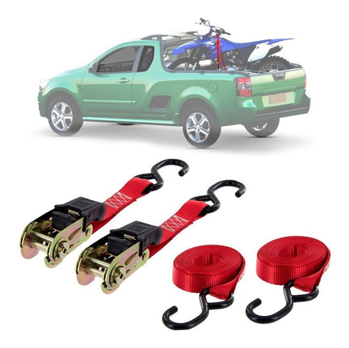 Imagem 5 de 8 de 02 Cinta Catraca Prender Moto Jet Ski Carretinha Transporte