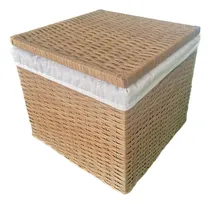 Comprar Caja Cuadrada De Mimbre Cesta Organizador Y Almacenador 36cm