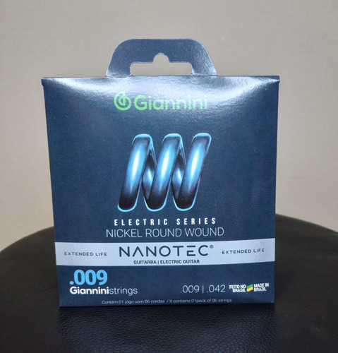 Imagem 1 de 2 de Cordas De Guitarra Giannini Nanotec 09
