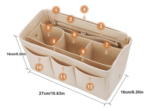 Organizador De Bolsa Inserção Tote Organizador Inserir