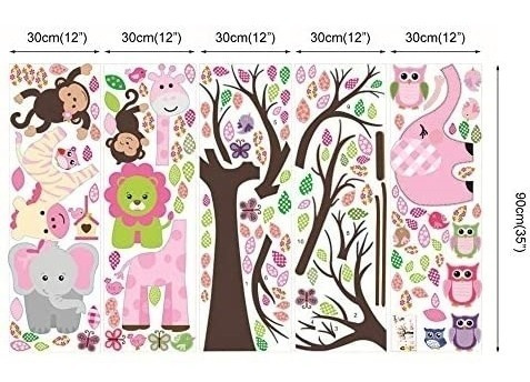 Imagen 5 de 6 de Pegatinas De Pared De Árbol De Animales Elefante