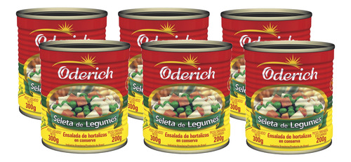 Seleta De Legumes Oderich 300g - Kit 6 Unidades