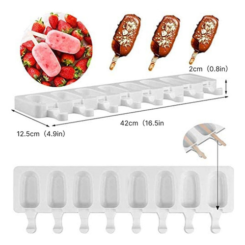 Máquina De Fazer Picolés De Silicone Para Sorvete De 8 Célul