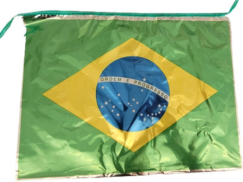 Decoração Copa Do Mundo Bandeirinhas Metalizadas Brasil 10m