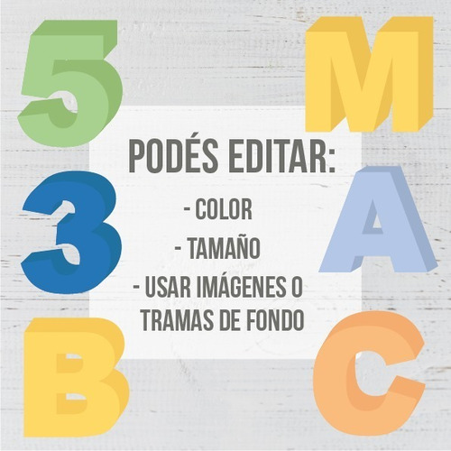 Kit Imprimible Moldes Letras Numeros 3d (editables)