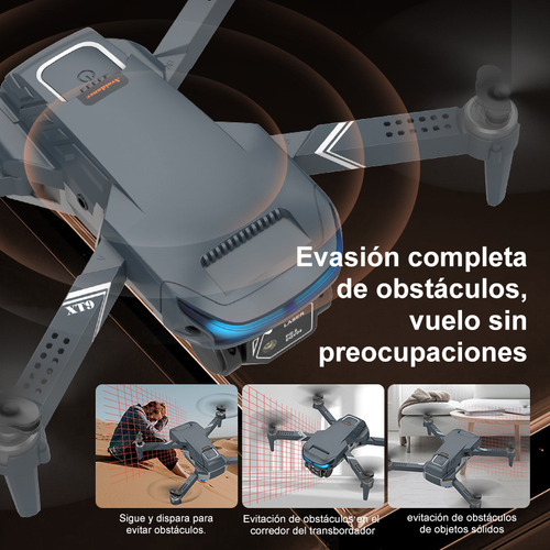 Mini drone Axnen 4K XT9 3 Battery con dual cámara HD 2.4GHz 3 baterías Oscuro Gris