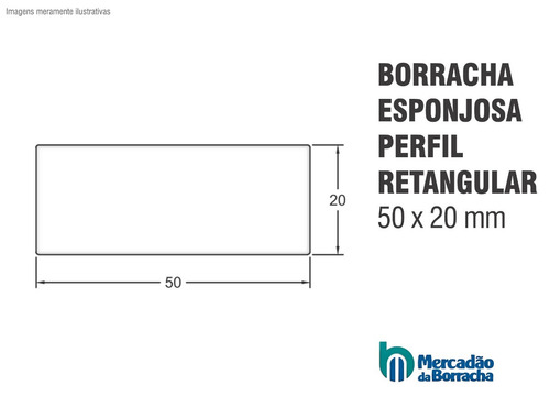 Imagem 2 de 4 de Borracha Perfil Esponjoso Vedação 50x20mm - Vendido No Metro