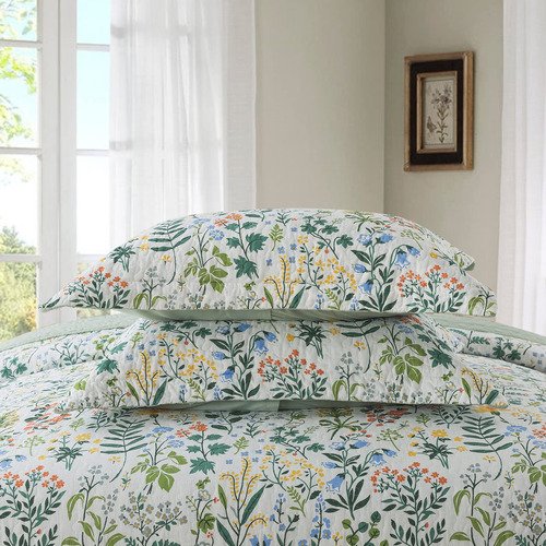 Newlake Juego De Colcha Y Edredón De Patchwork Reversible -