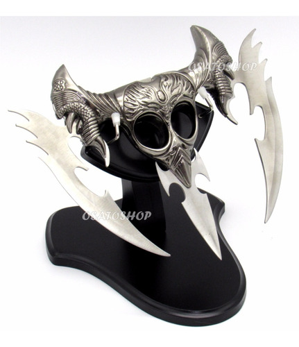 Faca Adaga Push Dagger Decorativa Aço Inox + Suporte Madeira