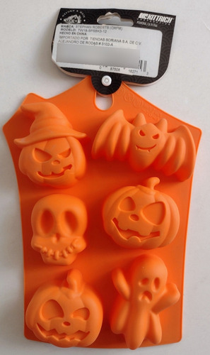 Molde Silicón Halloween Calabaza Fantasma Jabón Pan Gelatina