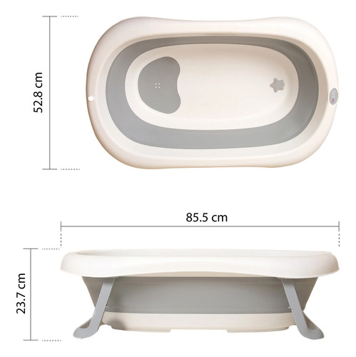 Tina Para Bebe Tubbies 2go - Small + Pad + Toalla De Capucha Tubbies 2 Go Small / Pad / Toalla Gris