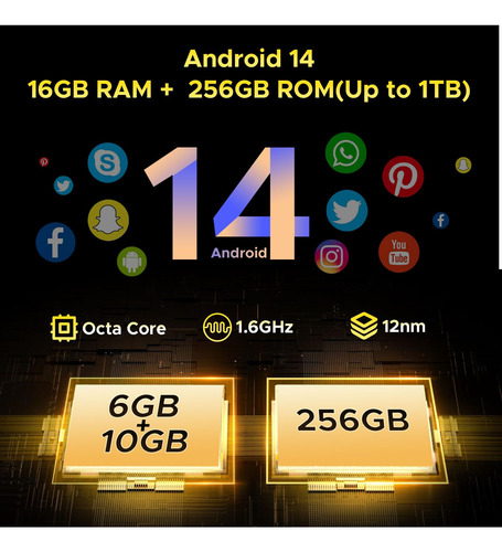 Smartphone Doogee S Punk Android 14 16 Gb+256 Gb/1 Tb 10800 Mah