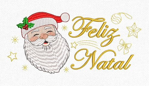 Matriz De Bordado Rosto Papai Noel Feliz Natal - Mb359 | MercadoLivre