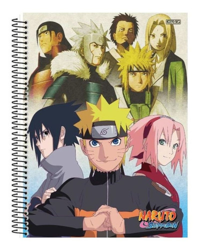 Caderno 10 Matérias 160 Folhas Anime Naruto Universitário