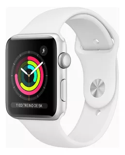 Apple Watch Series 3 (GPS) - Caixa de alumínio prateado de 42 mm - Pulseira esportiva branco