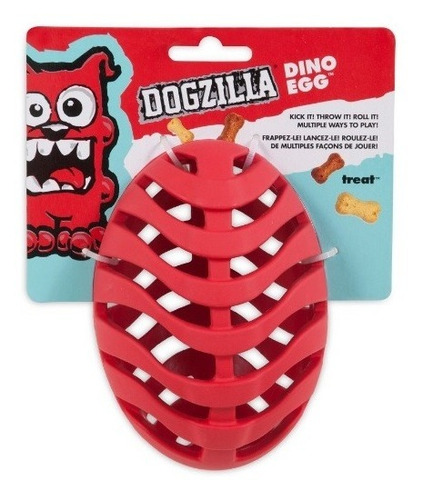 Juguete Interactivo Premium Para Perro Dogzilla Dino Egg Color Rojo