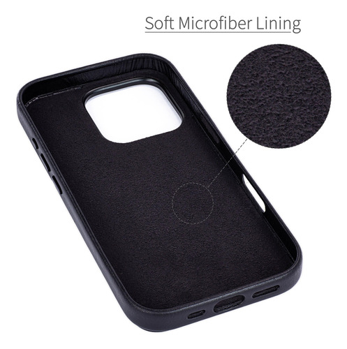 Card Case Dockem Genuine Leather For iPhone 16 Pro Black