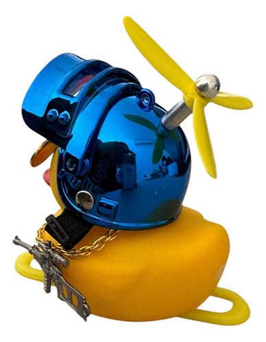 Pato Amarillo Casco Azul Celeste Cromado