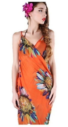 Pareo Salida D Playa Cover Up Floral Varios Colores S/m