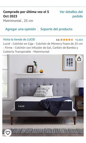 Colchón Matrimonial Marca Lucid, Entrega Solo En Monterrey 