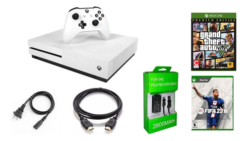Xbox One S 500gb 2games Fifa Y Gta Kit Juega Carga  (Reacondicionado)