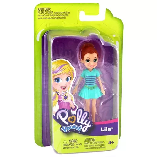 Polly Pocket Boneca Básica Lila Saia Verde - Mattel - nivalmix