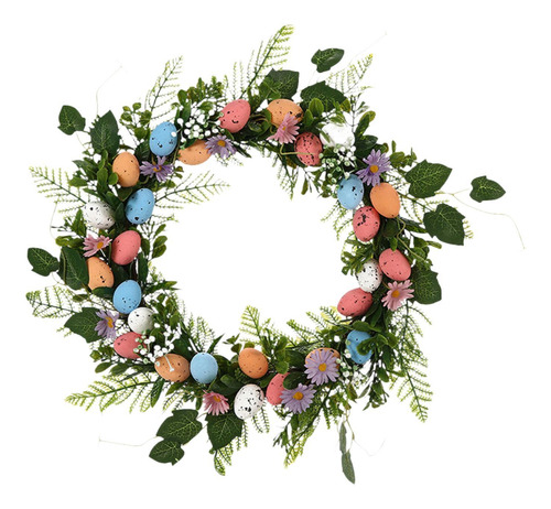 Corona De Flores De Huevo De Pascua, Corona De Puerta De